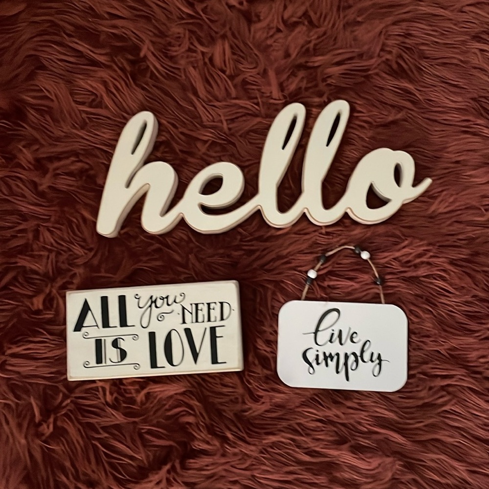 Hobby lobby set of wall/home decor with phrases